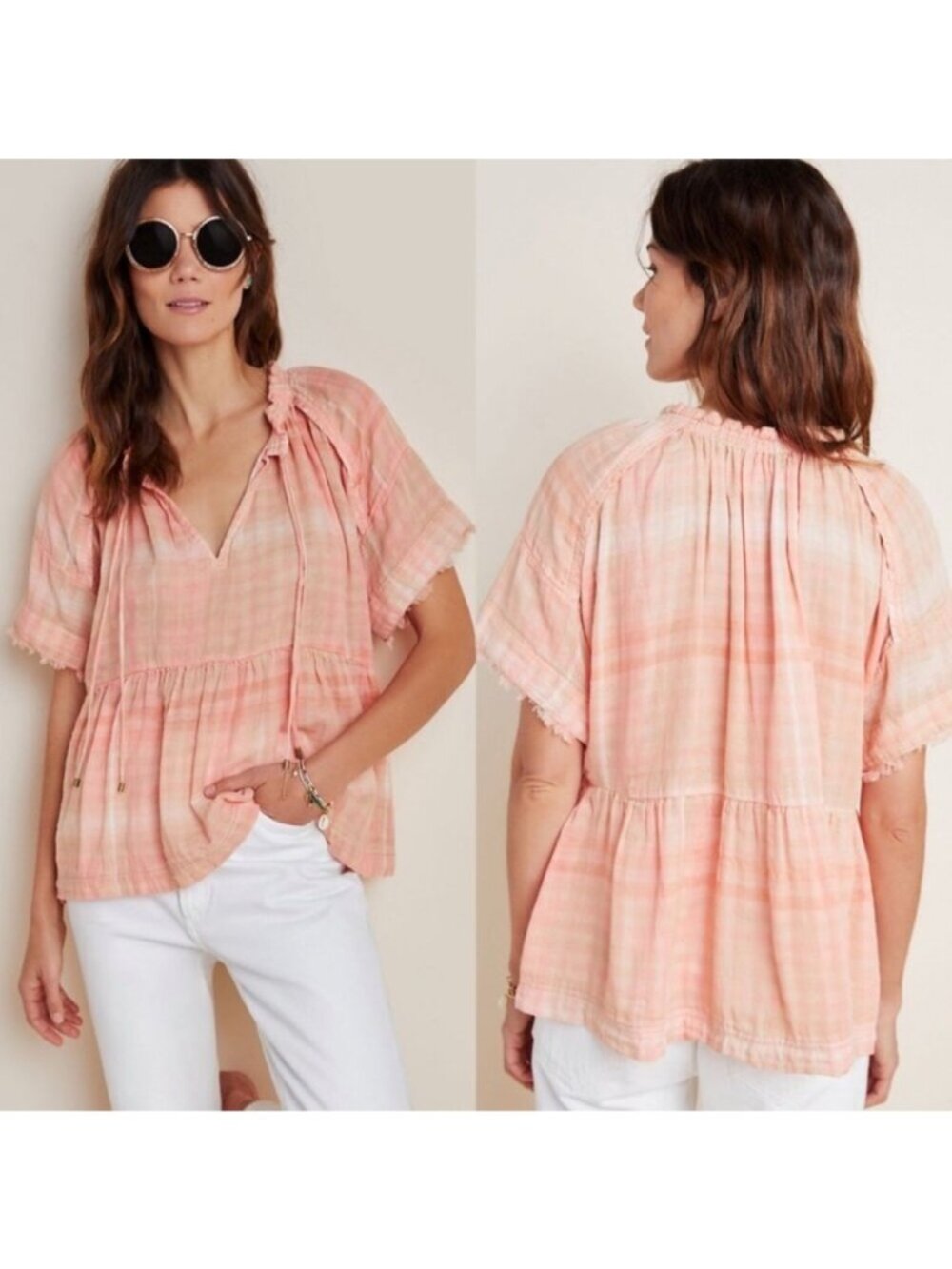 Anthropologie Pilcro and the Letterpress Bette Babydoll Blouse, Size Medium